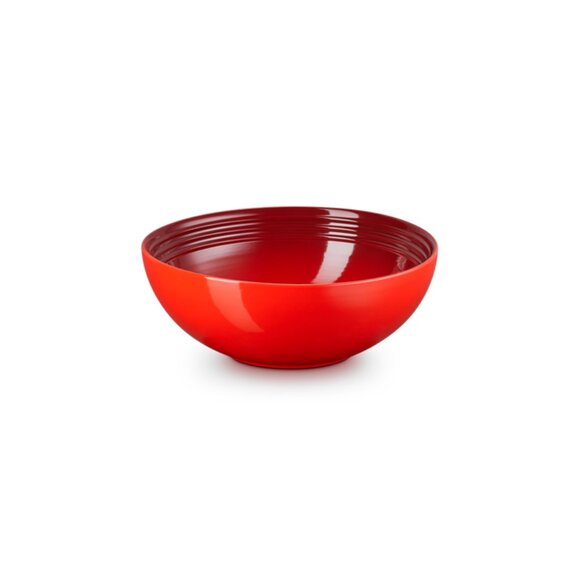 NEW Le Creuset Stoneware Vancouver Serving Bowl 2 3/8 qt 9 3/8 in Cerise Red - Picture 1 of 12
